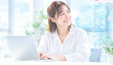 AIを活用して働く様子