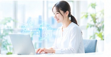 AIを活用して働く様子